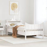 Bed Frame with Headboard White 75x190 cm Small Single Solid Wood Pine