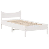 Bed Frame with Headboard White 75x190 cm Small Single Solid Wood Pine