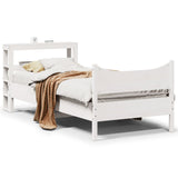 Bed Frame with Headboard White 75x190 cm Small Single Solid Wood Pine