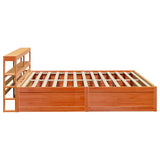 Bed Frame with Headboard Wax Brown 200x200 cm Solid Wood Pine