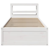 Bed Frame with Headboard White 100x200 cm Solid Wood Pine