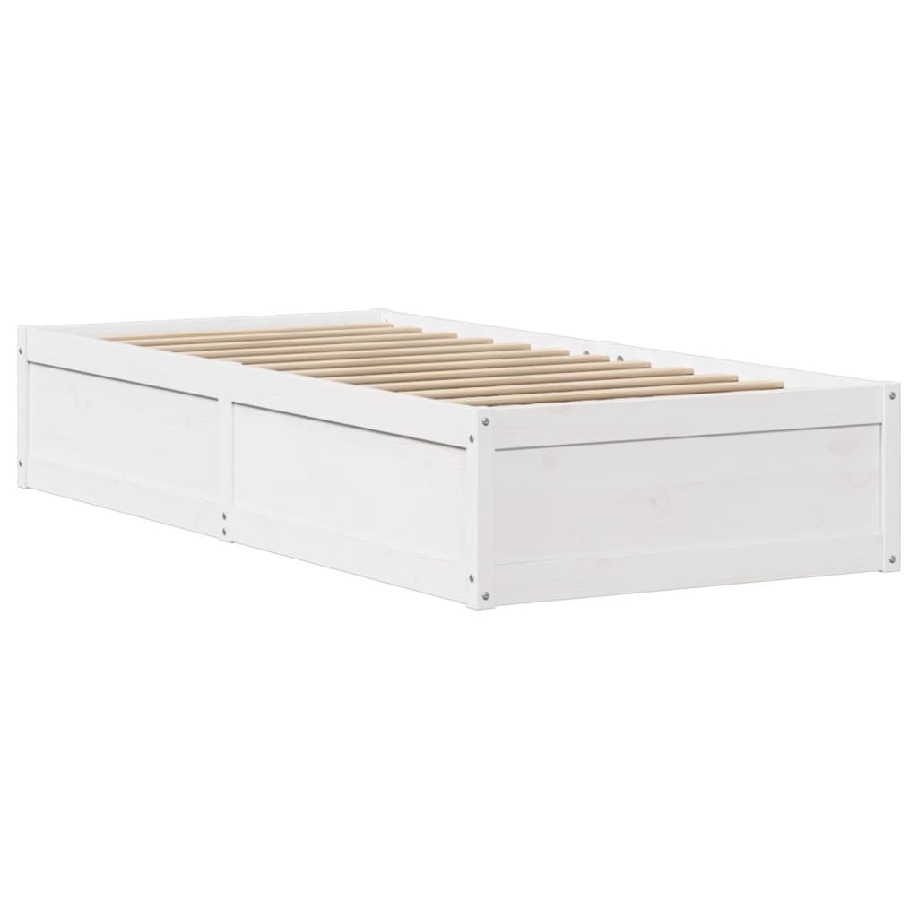 Bed Frame with Headboard White 100x200 cm Solid Wood Pine