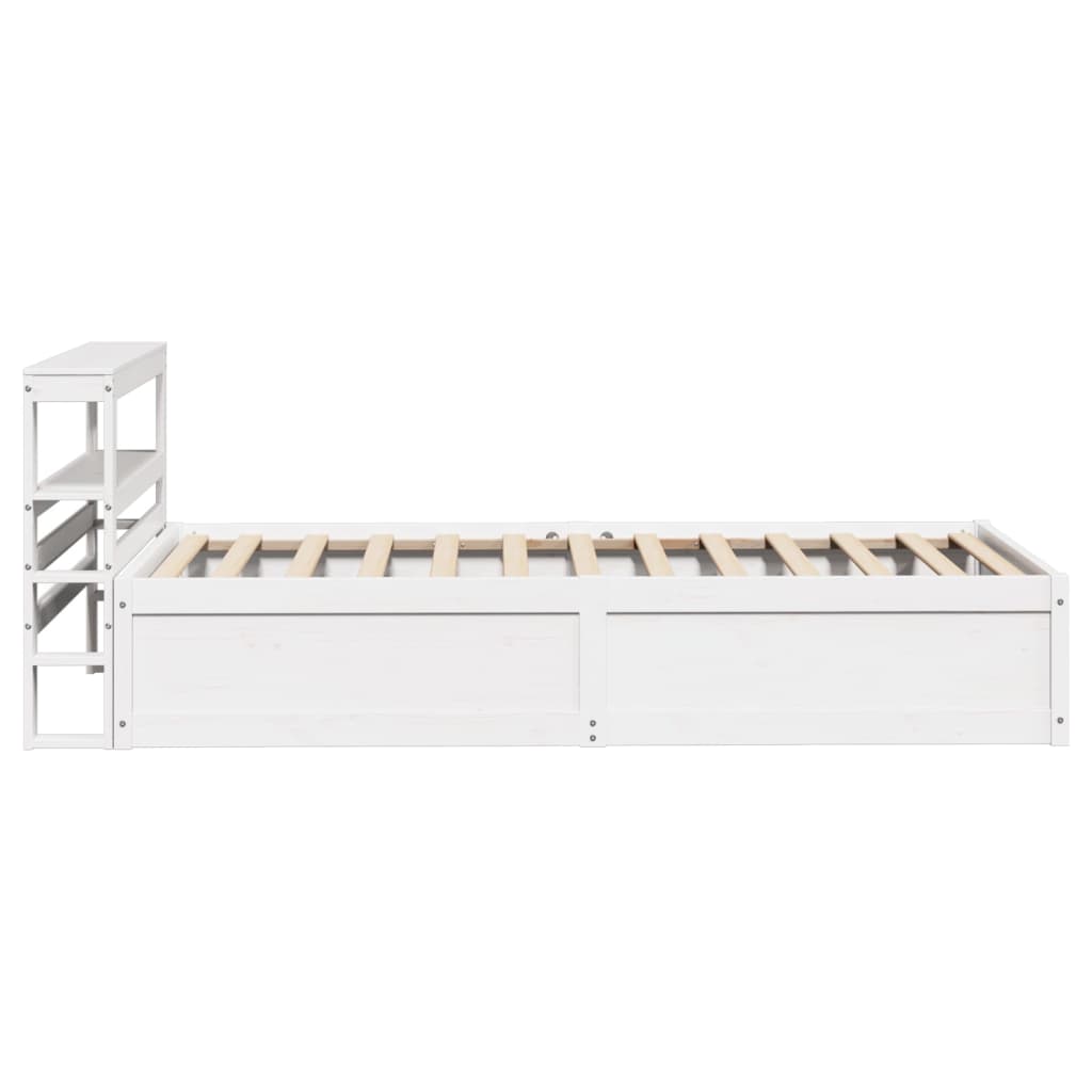 Bed Frame with Headboard White 100x200 cm Solid Wood Pine