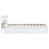 Bed Frame with Headboard White 100x200 cm Solid Wood Pine