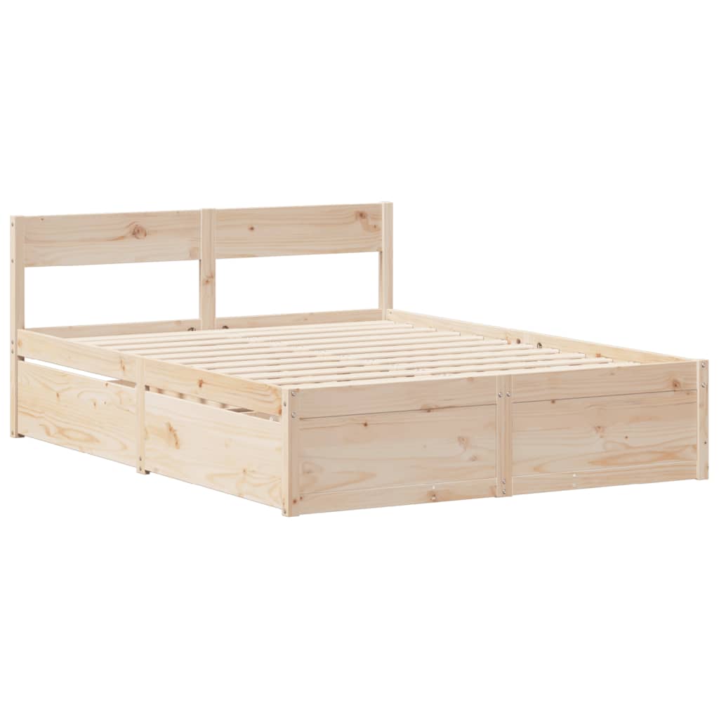 Bed Frame without Mattress 120x190 cm Small Double Solid Wood Pine