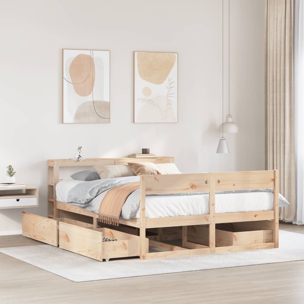 Bed Frame without Mattress 120x190 cm Small Double Solid Wood Pine