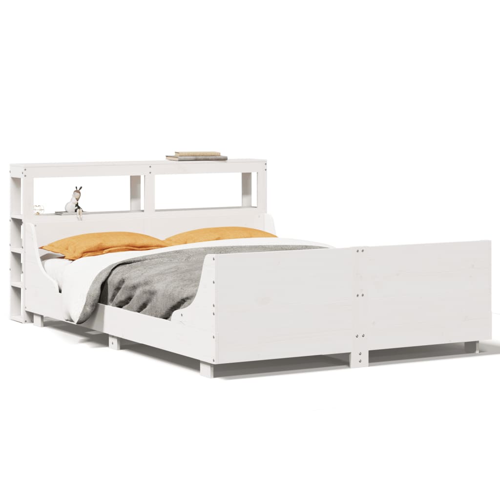 Bed Frame without Mattress White 160x200 cm Solid Wood Pine