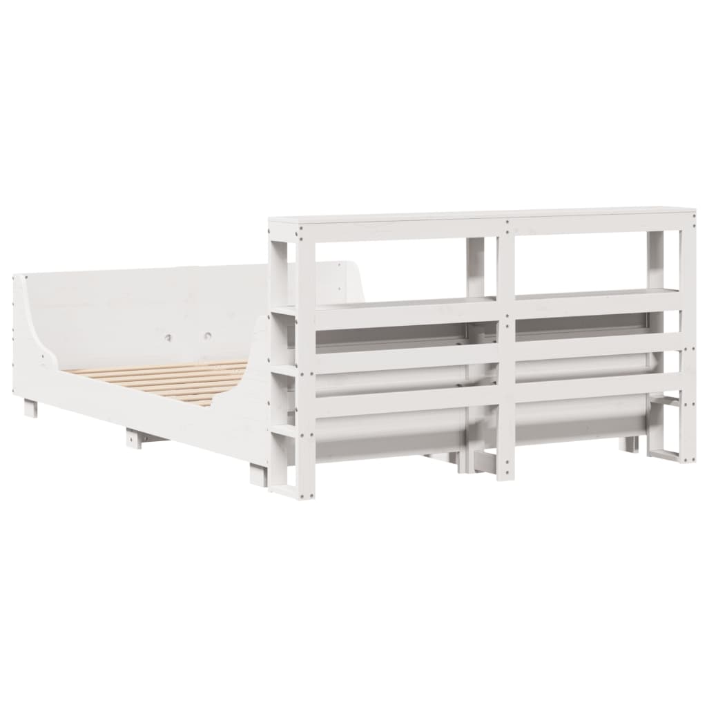 Bed Frame without Mattress White 160x200 cm Solid Wood Pine