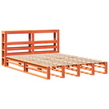 Bed Frame without Mattress Wax Brown 120x190 cm Small Double Solid Wood Pine