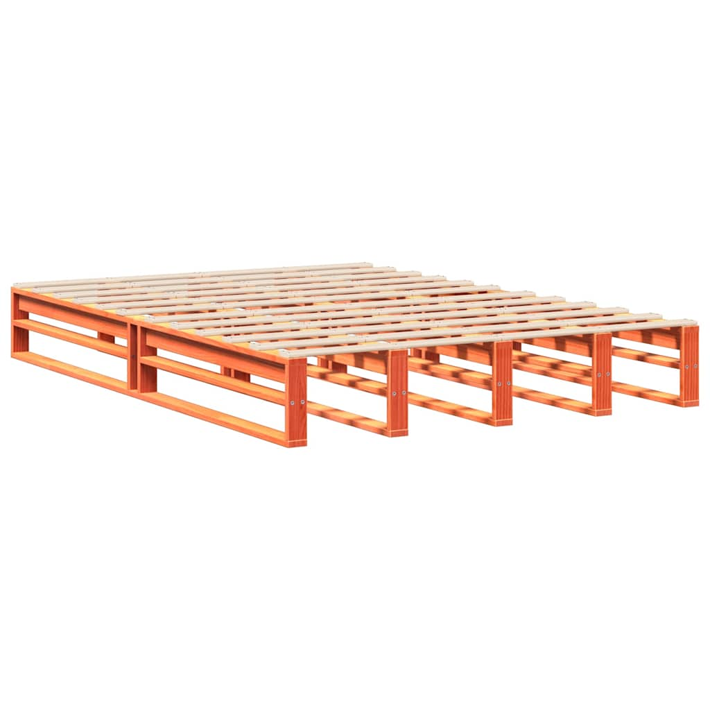 Bed Frame without Mattress Wax Brown 120x190 cm Small Double Solid Wood Pine