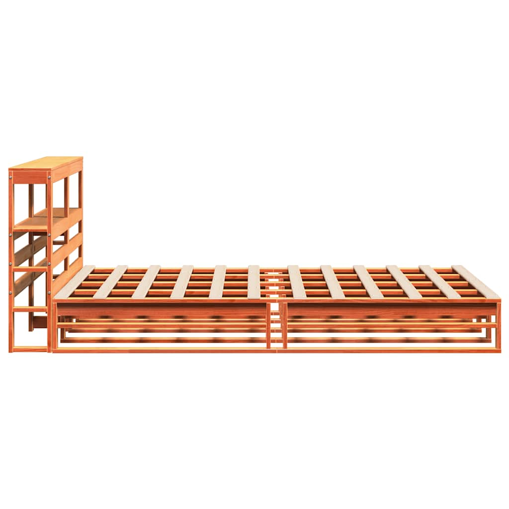 Bed Frame without Mattress Wax Brown 120x190 cm Small Double Solid Wood Pine