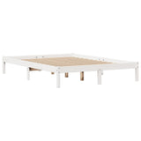 Bed Frame without Mattress White 140x190 cm Solid Wood Pine