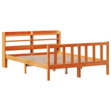 Bed Frame with Headboard without Mattress Wax Brown 150x200 cm King Size