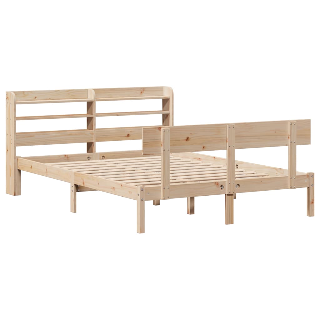 Bed Frame without Mattress 140x190 cm Solid Wood Pine