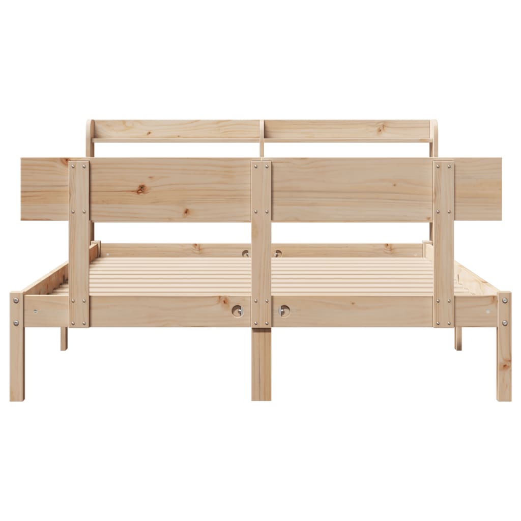 Bed Frame without Mattress 140x190 cm Solid Wood Pine