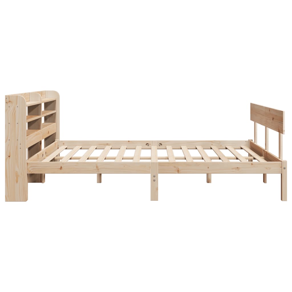 Bed Frame without Mattress 140x190 cm Solid Wood Pine