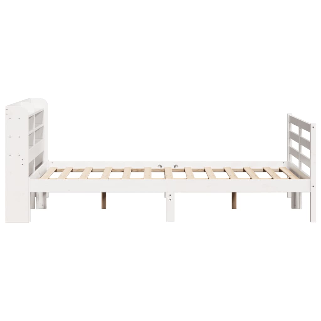 Bed Frame with Headboard without Mattress White 140x190 cm