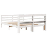 Bed Frame with Headboard without Mattress White 140x190 cm