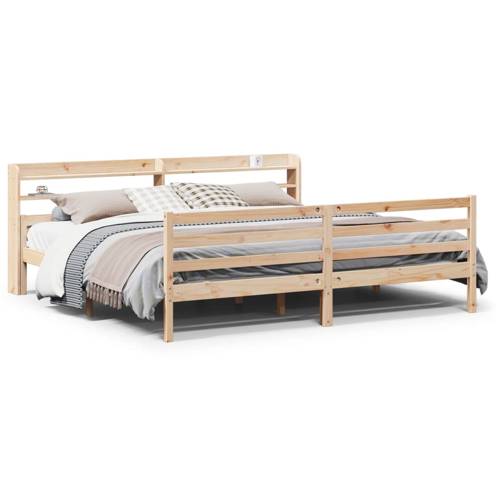 Bed Frame with Headboard without Mattress 200x200 cm