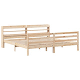 Bed Frame with Headboard without Mattress 200x200 cm