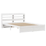 Bed Frame with Headboard without Mattress White 160x200 cm