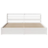 Bed Frame with Headboard without Mattress White 200x200 cm