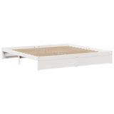 Bed Frame with Headboard without Mattress White 200x200 cm