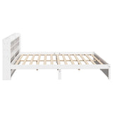 Bed Frame with Headboard without Mattress White 200x200 cm