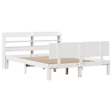 Bed Frame with Headboard without Mattress White 140x190 cm