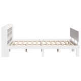 Bed Frame with Headboard without Mattress White 140x190 cm