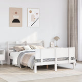 Bed Frame with Headboard without Mattress White 140x190 cm