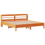 Bed Frame without Mattress Wax Brown 180x200 cm Super King Solid Wood Pine