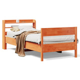 Bed Frame without Mattress Wax Brown 75x190 cm Small Single Solid Wood Pine