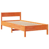 Bed Frame without Mattress Wax Brown 75x190 cm Small Single Solid Wood Pine