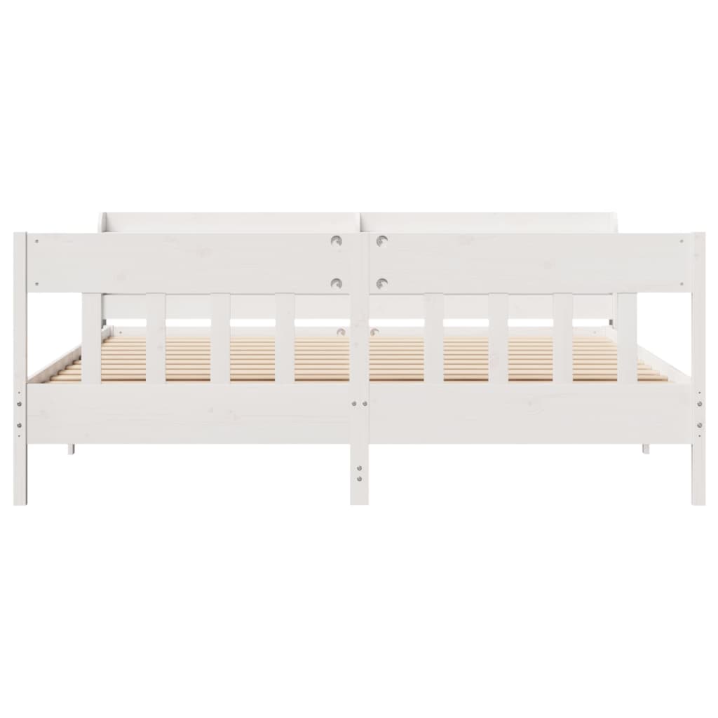 Bed Frame without Mattress White 180x200 cm Super King Solid Wood Pine