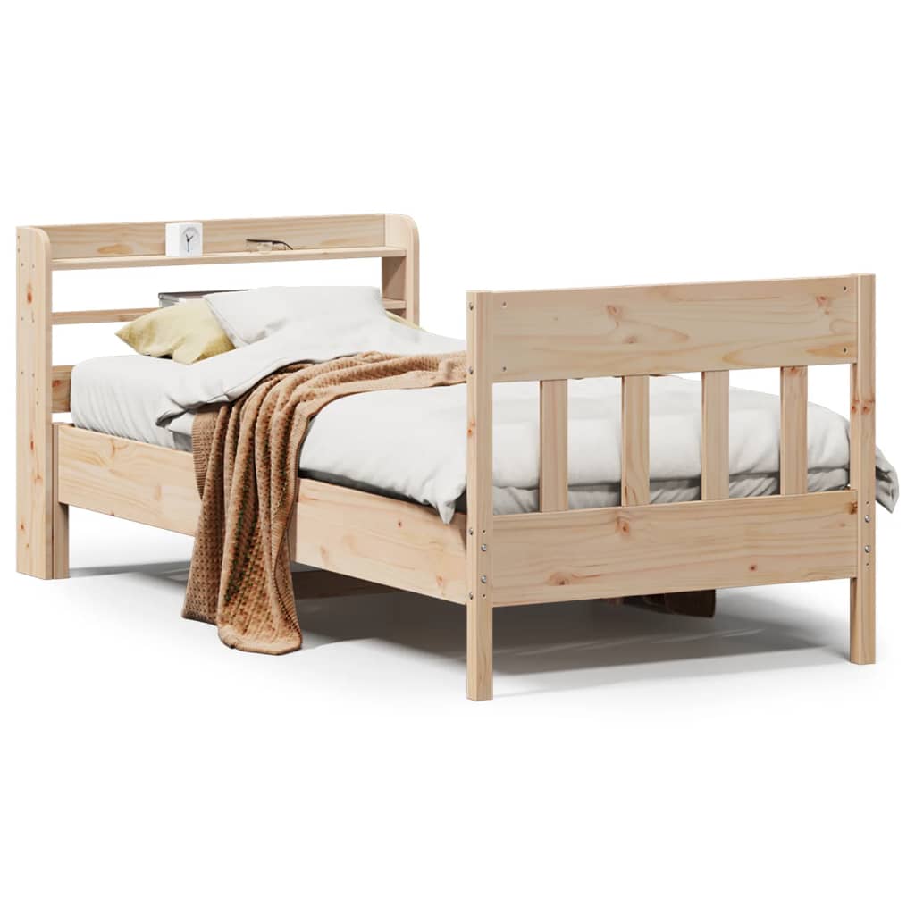 Bed Frame without Mattress 75x190 cm Small Single Solid Wood Pine