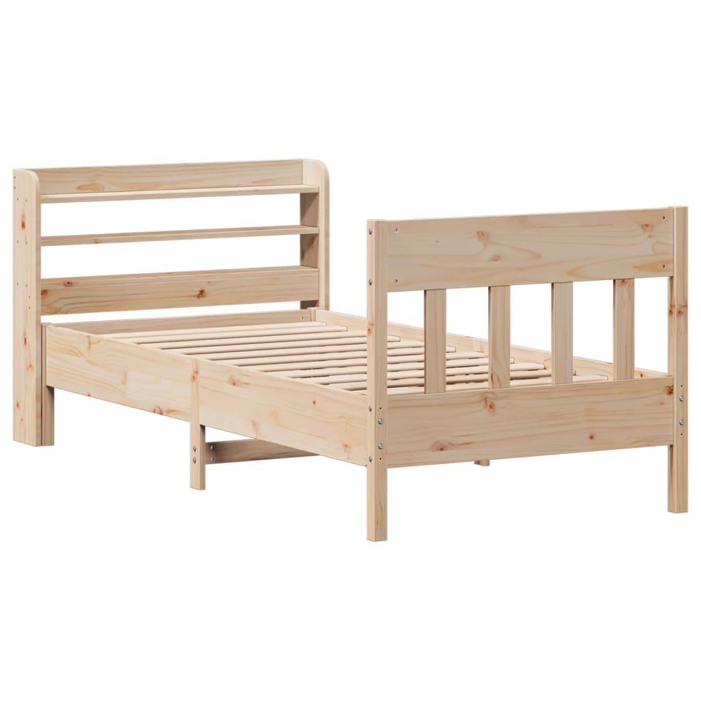 Bed Frame without Mattress 75x190 cm Small Single Solid Wood Pine