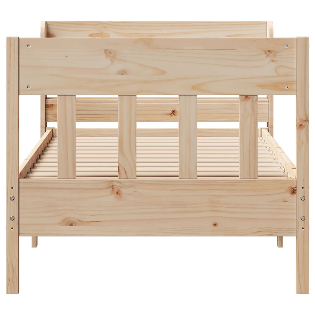 Bed Frame without Mattress 75x190 cm Small Single Solid Wood Pine