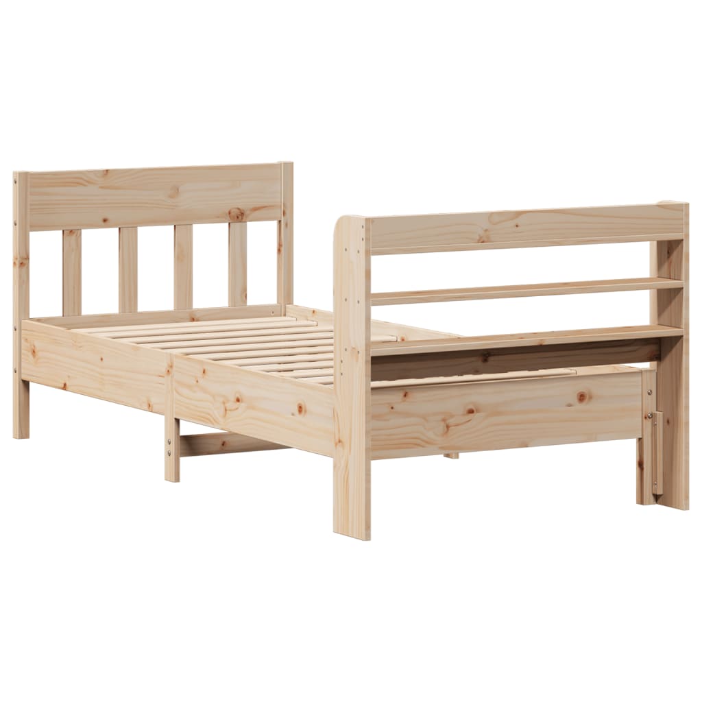 Bed Frame without Mattress 75x190 cm Small Single Solid Wood Pine