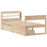 Bed Frame without Mattress 90x200 cm Solid Wood Pine