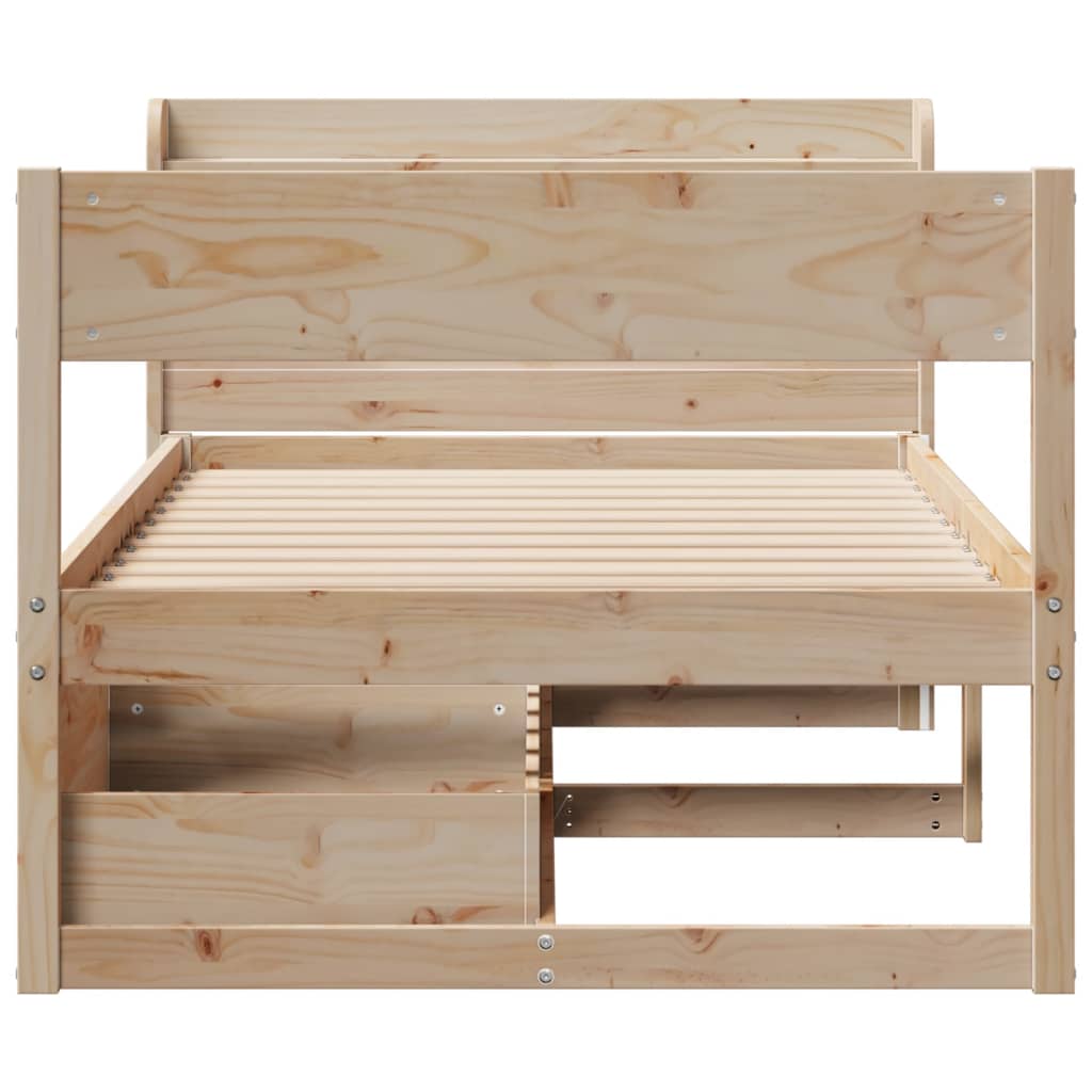 Bed Frame without Mattress 90x200 cm Solid Wood Pine