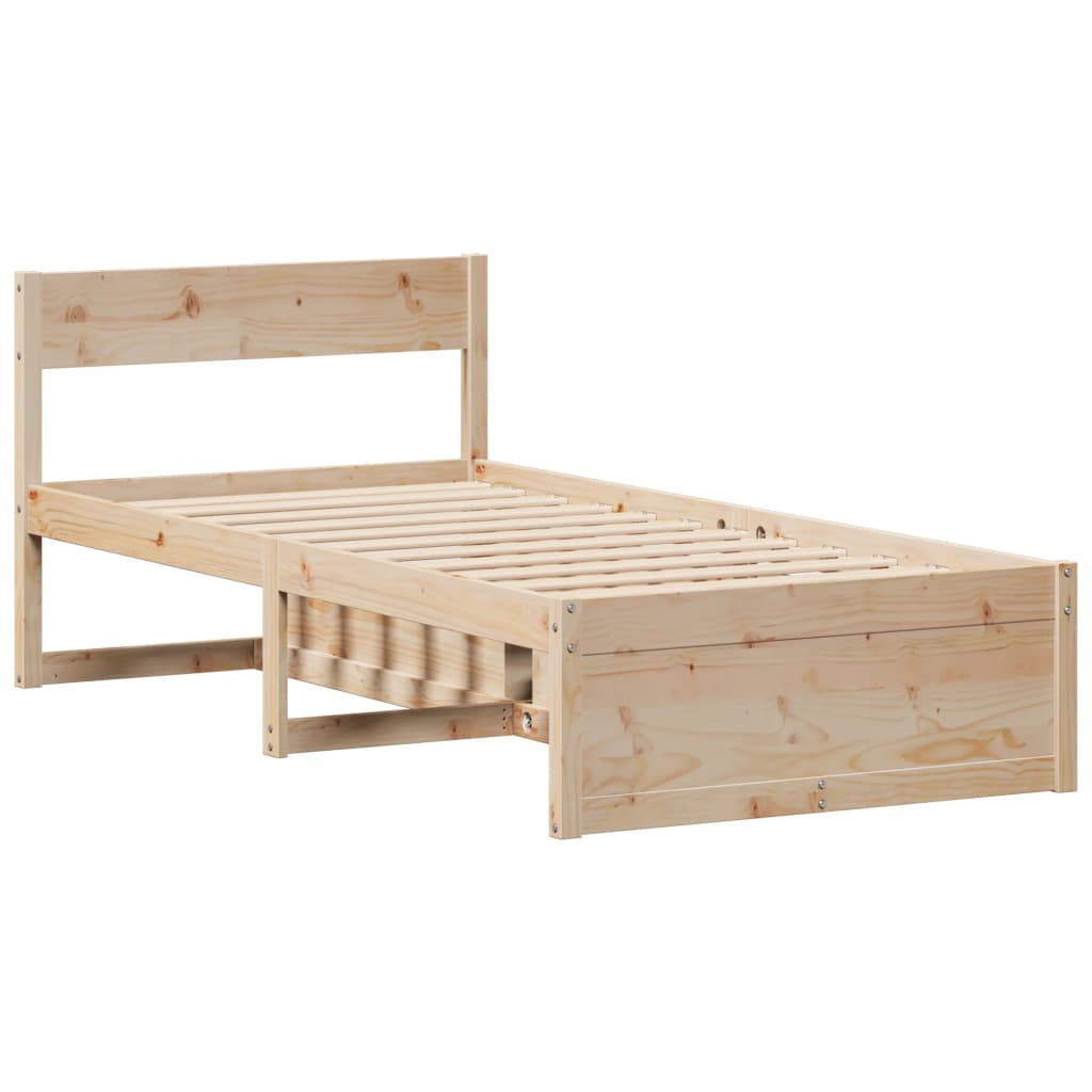 Bed Frame without Mattress 90x200 cm Solid Wood Pine