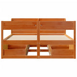 Bed Frame without Mattress Wax Brown 140x190 cm Solid Wood Pine