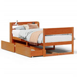 Bed Frame without Mattress Wax Brown 75x190 cm Small Single Solid Wood Pine