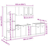 7 Piece Kitchen Cabinet Set Sonoma Oak Engineered Wood