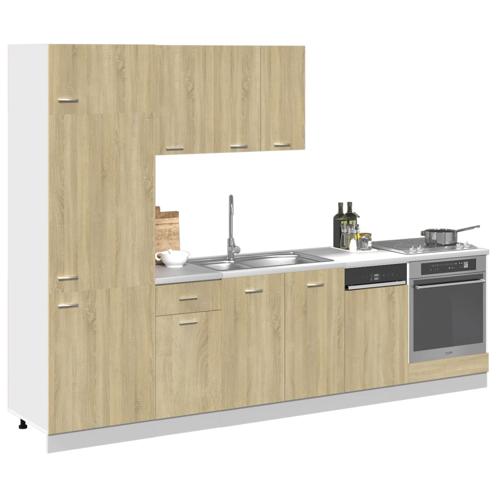 7 Piece Kitchen Cabinet Set Lyon  Sonoma Oak Engineered Wood