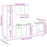 7 Piece Kitchen Cabinet Set Lyon  Sonoma Oak Engineered Wood