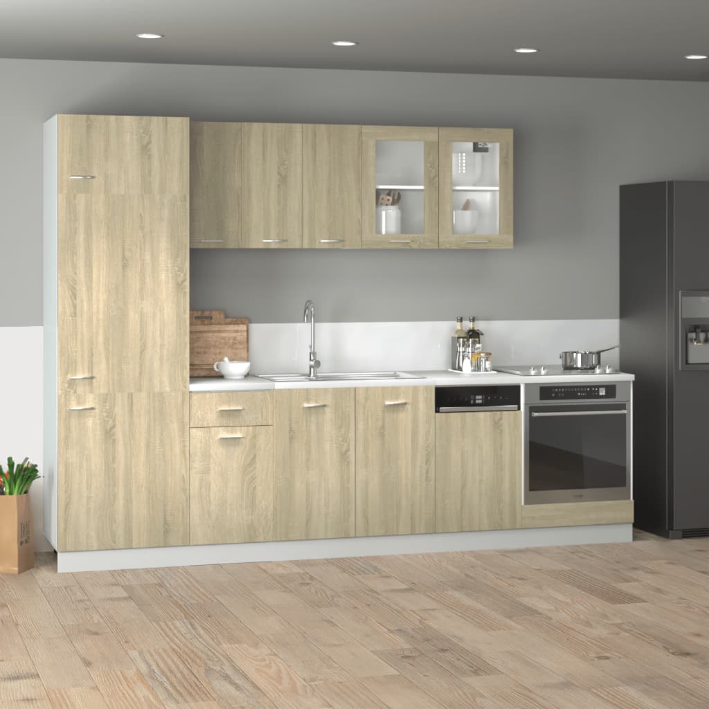 8 Piece Kitchen Cabinet Set Lyon  Sonoma Oak Engineered Wood