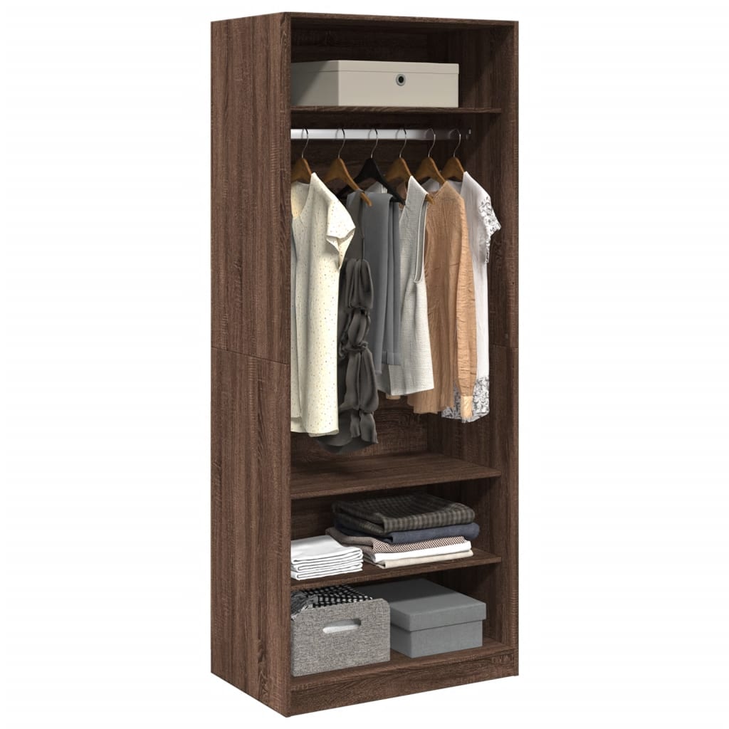 Wardrobe Brown Oak 80x50x200 cm Engineered Wood