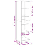 Wardrobe White 50x50x200 cm Engineered Wood